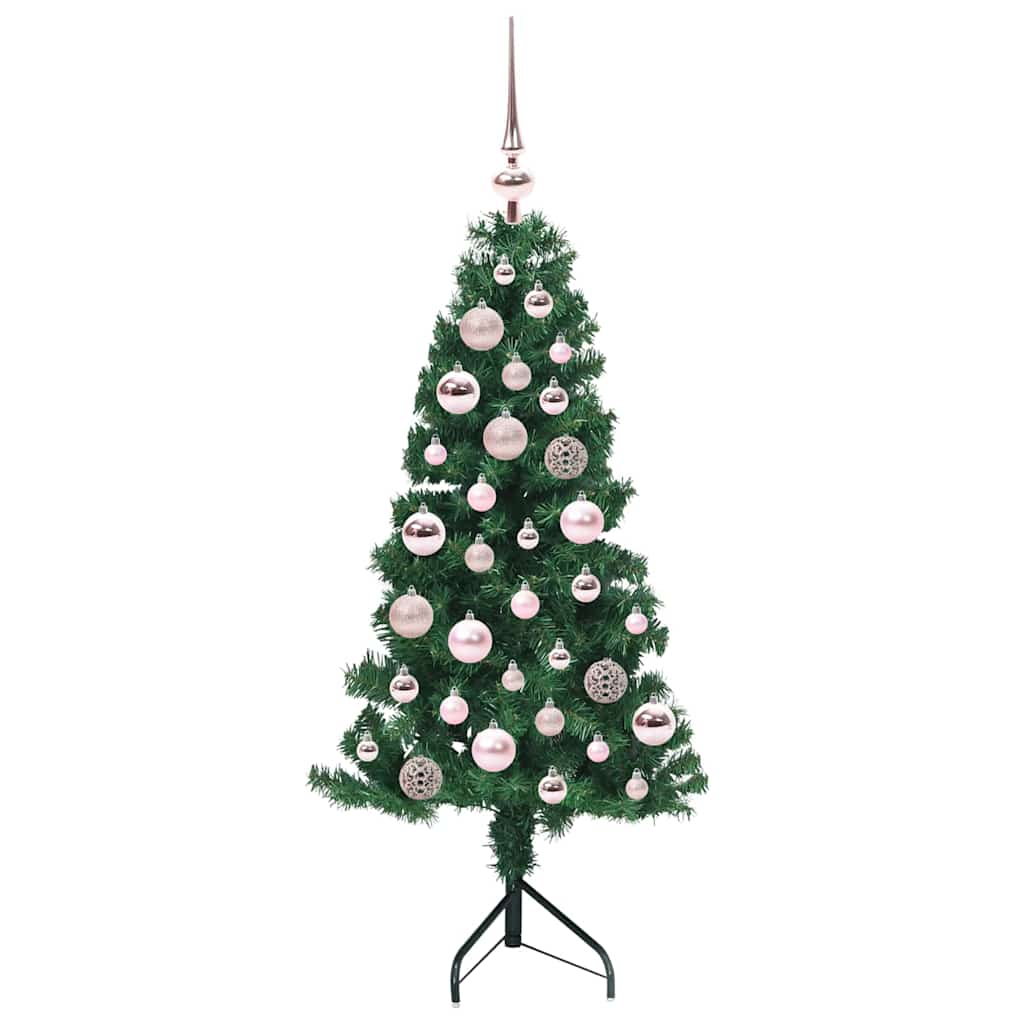 vidaXL Corner Artificial Christmas Tree Green 120 cm PVC and Metal
