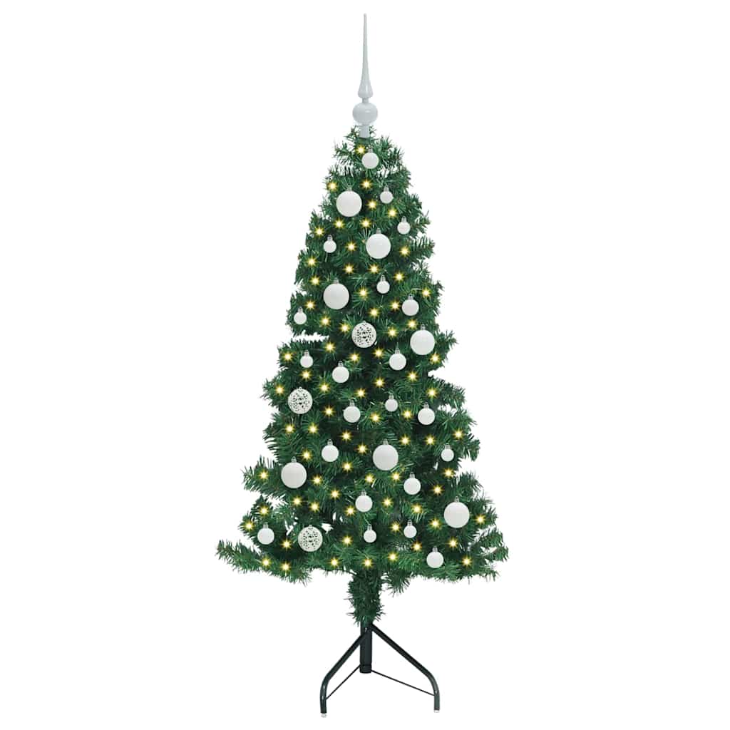 vidaXL Corner Artificial Christmas Tree Green 120 cm PVC and Metal