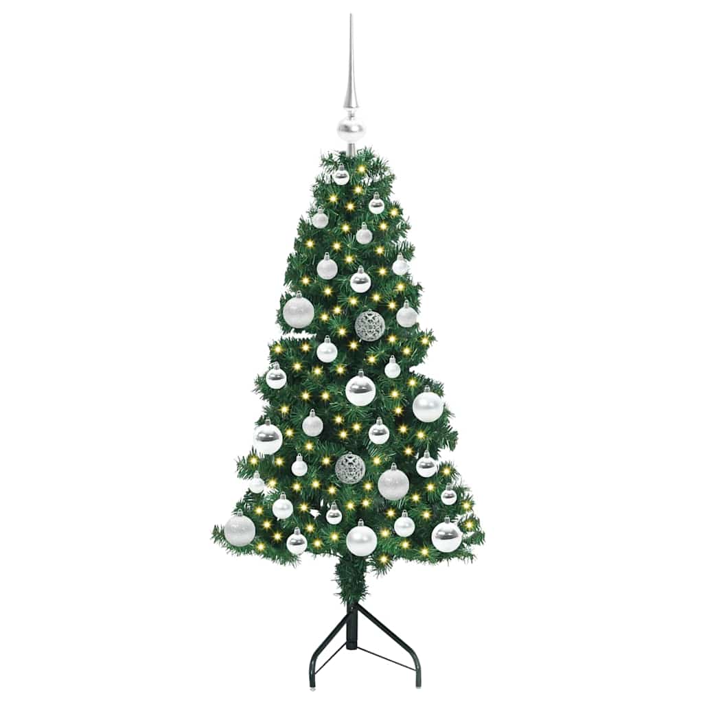 vidaXL Corner Artificial Christmas Tree Green 120 cm PVC and Metal