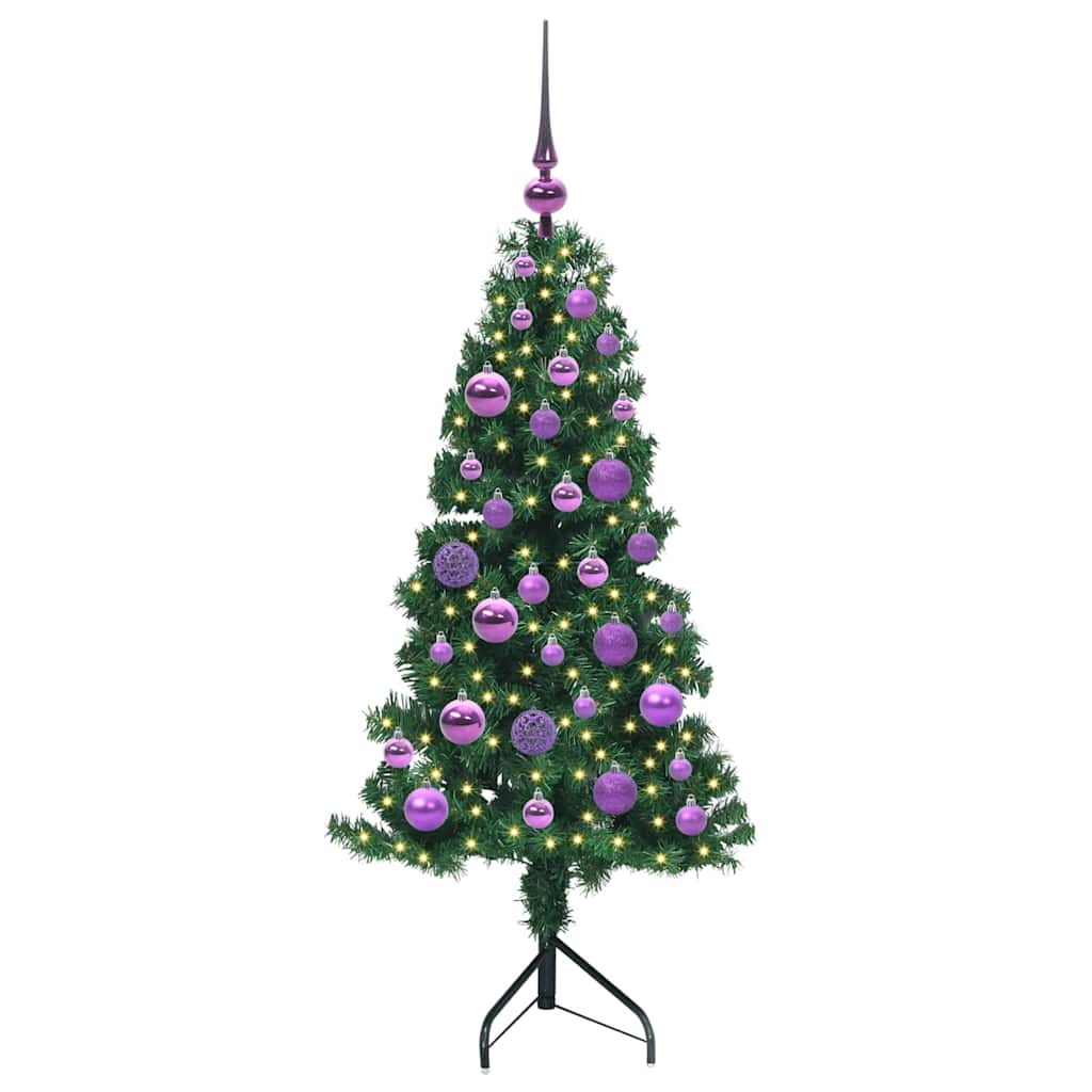 vidaXL Corner Artificial Christmas Tree Green 120 cm PVC and Metal