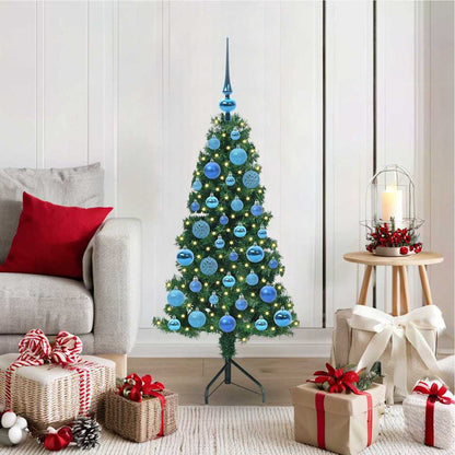 vidaXL Corner Artificial Christmas Tree Green 120 cm PVC and Metal
