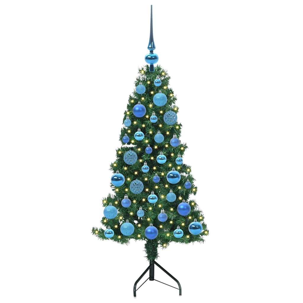 vidaXL Corner Artificial Christmas Tree Green 120 cm PVC and Metal
