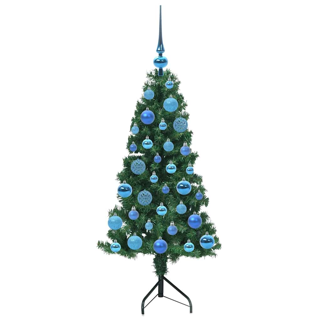 vidaXL Corner Artificial Christmas Tree Green 120 cm PVC and Metal