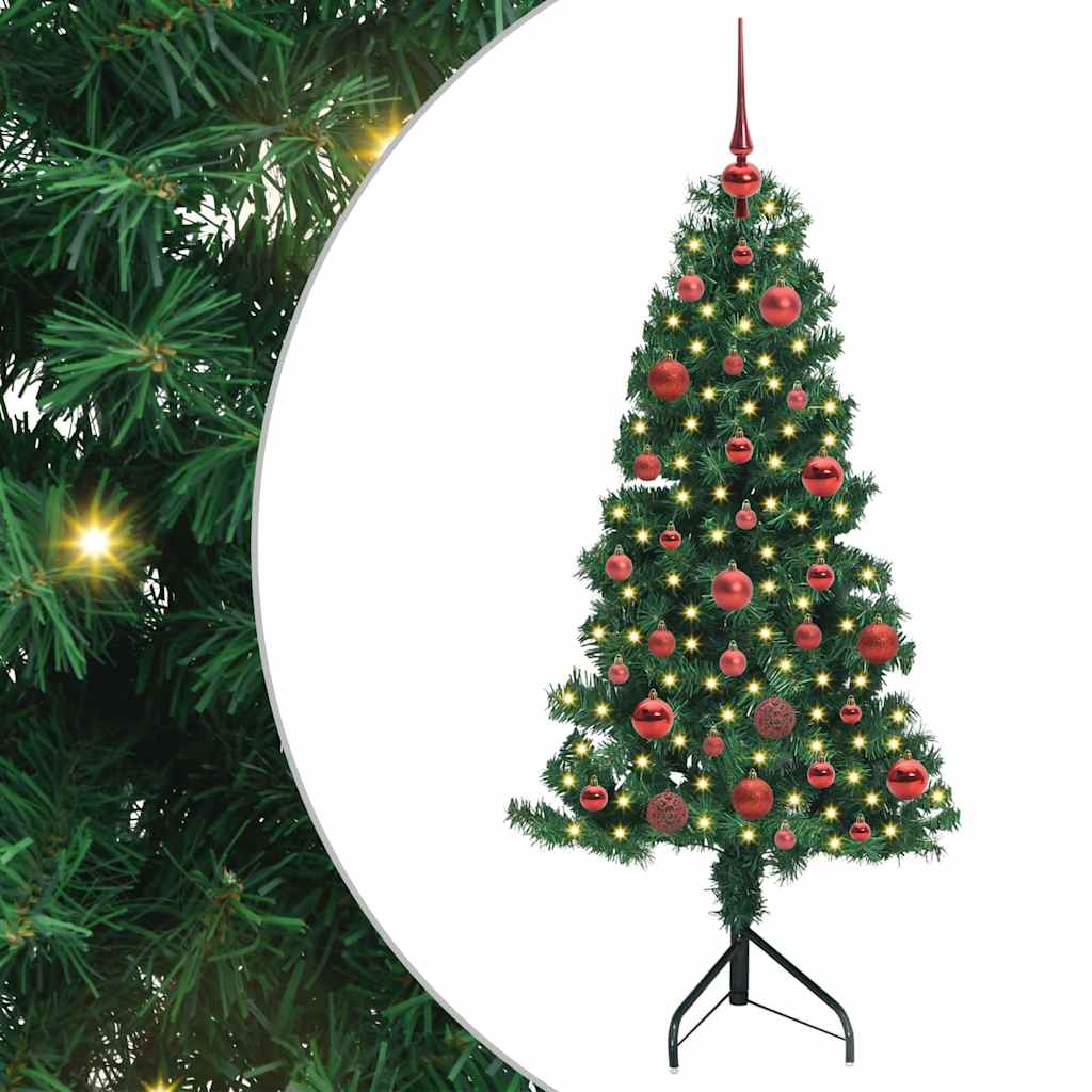 vidaXL Corner Artificial Christmas Tree Green 150 cm PVC and Metal
