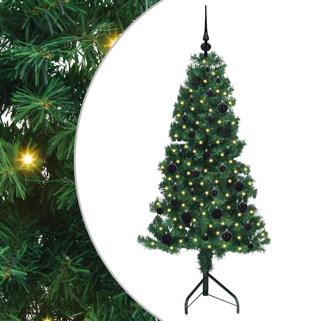 vidaXL Corner Artificial Christmas Tree Green 150 cm PVC and Metal