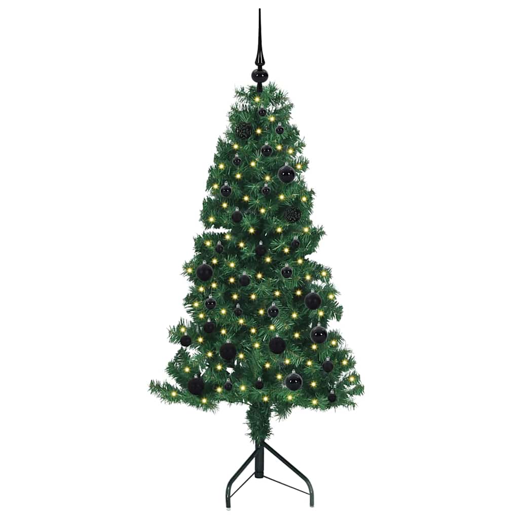 vidaXL Corner Artificial Christmas Tree Green 150 cm PVC and Metal