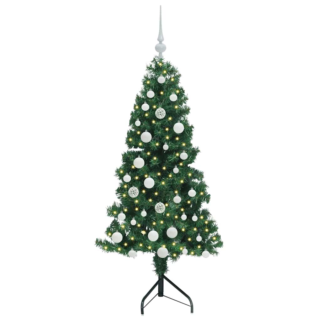 vidaXL Corner Artificial Christmas Tree Green 150 cm PVC and Metal