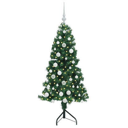 vidaXL Corner Artificial Christmas Tree Green 150 cm PVC and Metal