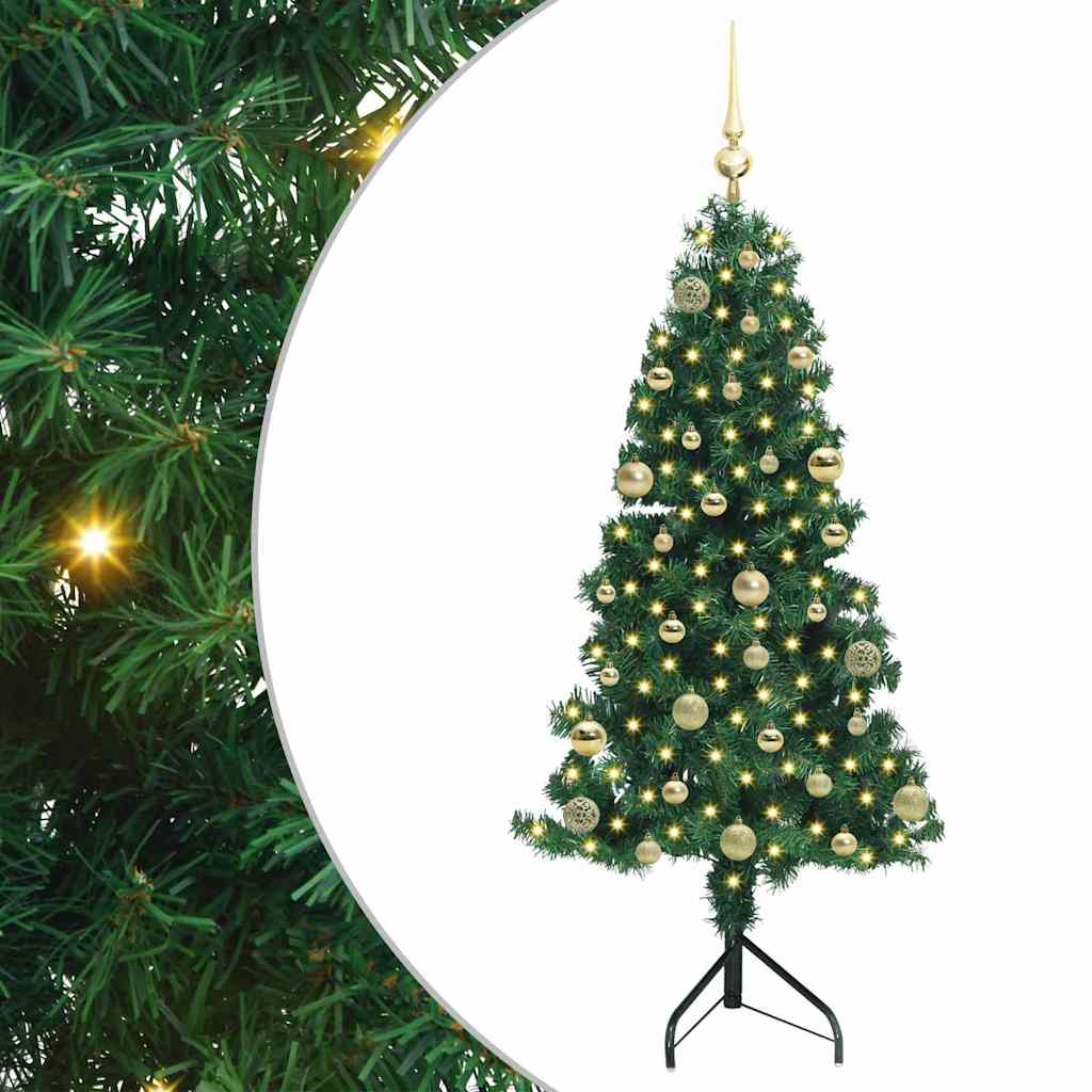 vidaXL Corner Artificial Christmas Tree Green 150 cm PVC and Metal