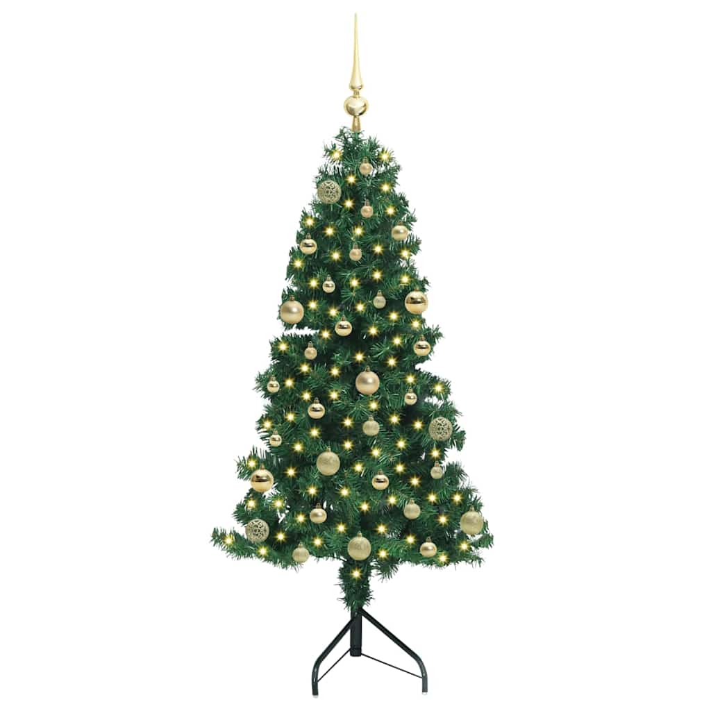vidaXL Corner Artificial Christmas Tree Green 150 cm PVC and Metal