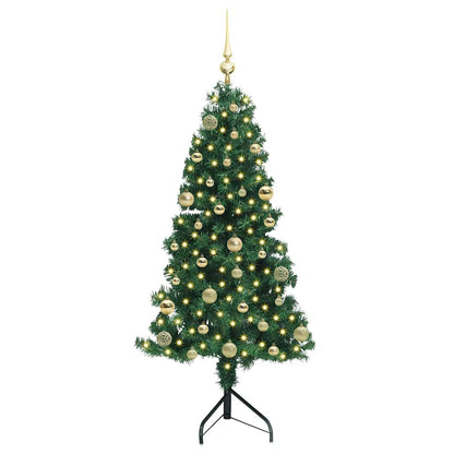 vidaXL Corner Artificial Christmas Tree Green 150 cm PVC and Metal