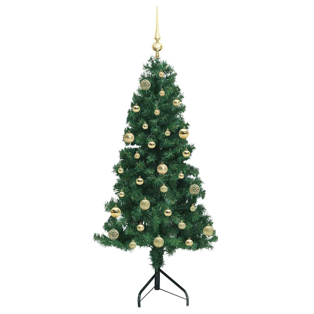 vidaXL Corner Artificial Christmas Tree Green 150 cm PVC and Metal
