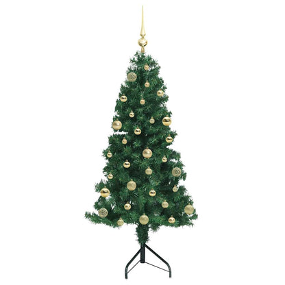 vidaXL Corner Artificial Christmas Tree Green 150 cm PVC and Metal