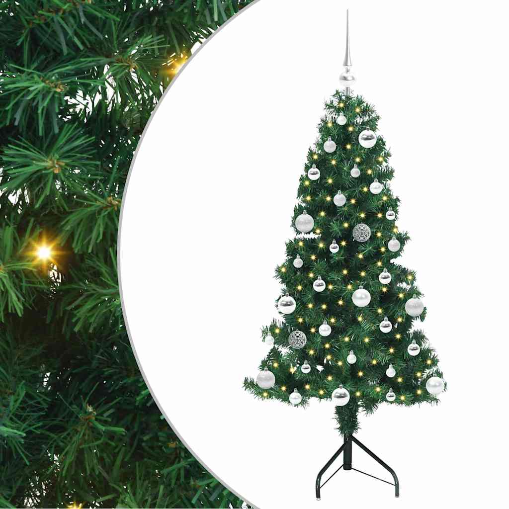 vidaXL Corner Artificial Christmas Tree Green 150 cm PVC and Metal