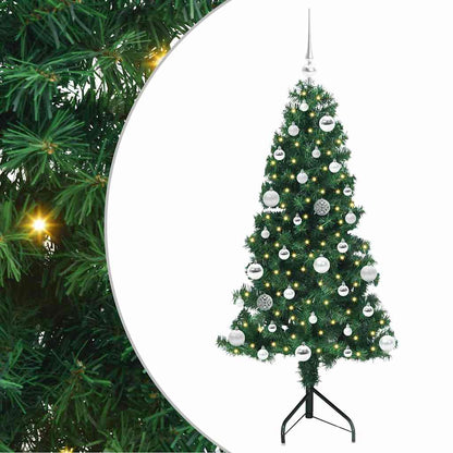 vidaXL Corner Artificial Christmas Tree Green 150 cm PVC and Metal