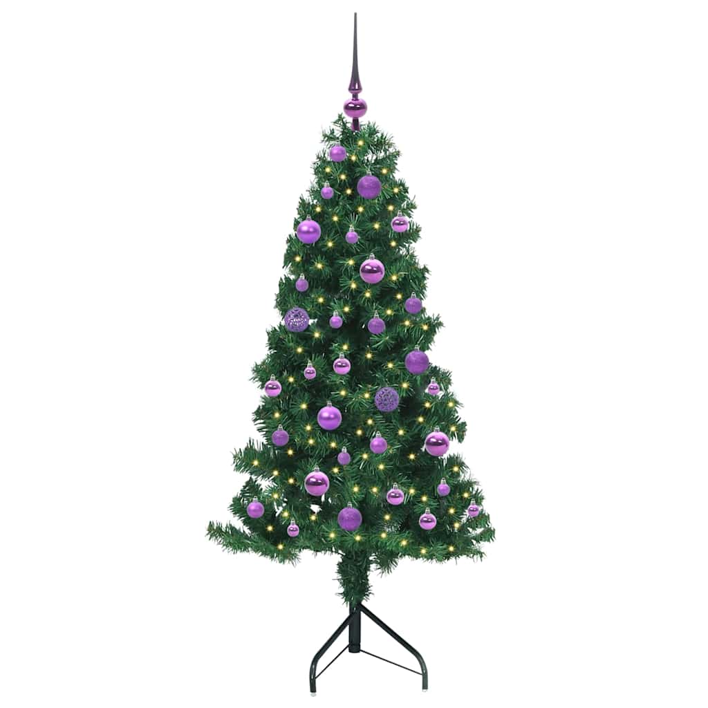 vidaXL Corner Artificial Christmas Tree Green 150 cm PVC and Metal
