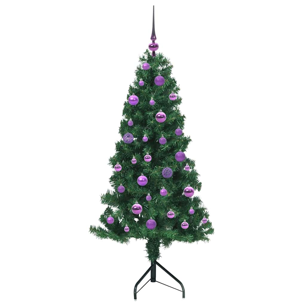 vidaXL Corner Artificial Christmas Tree Green 150 cm PVC and Metal