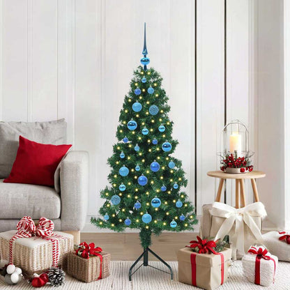 vidaXL Corner Artificial Christmas Tree Green 150 cm PVC and Metal