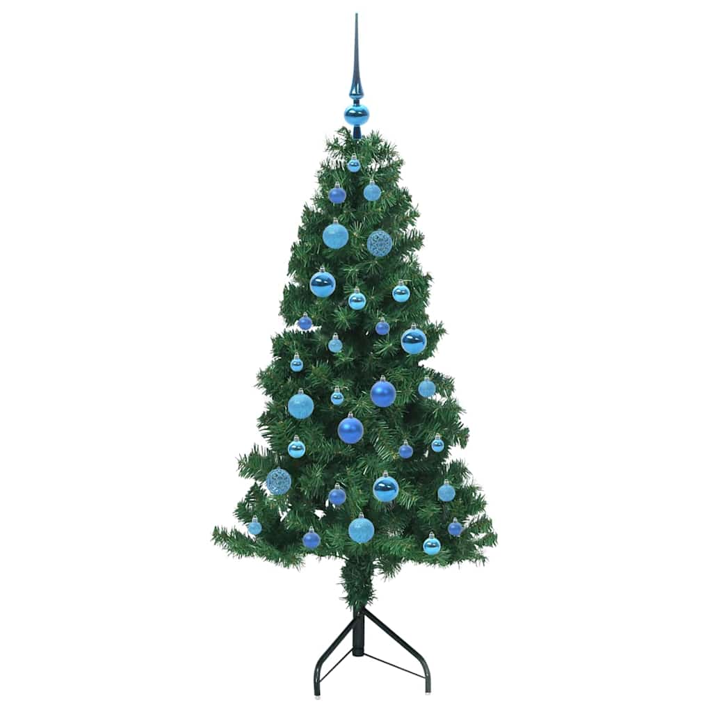 vidaXL Corner Artificial Christmas Tree Green 150 cm PVC and Metal