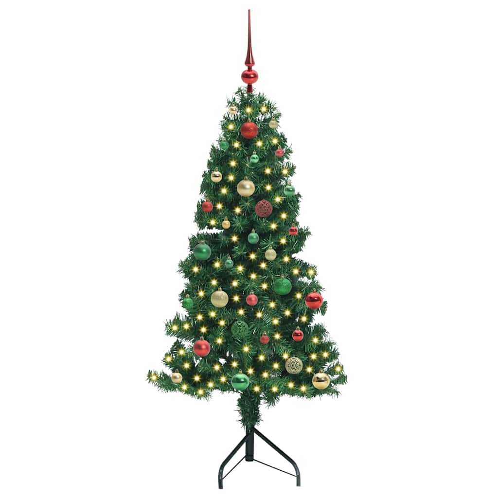 vidaXL Corner Artificial Christmas Tree Green 150 cm PVC and Metal