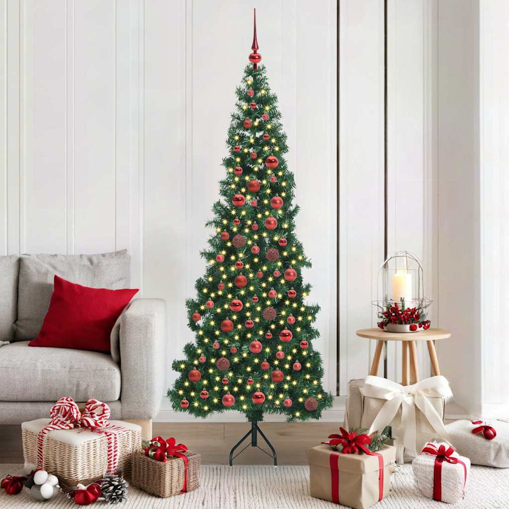vidaXL Corner Artificial Christmas Tree Green 180 cm PVC and Metal