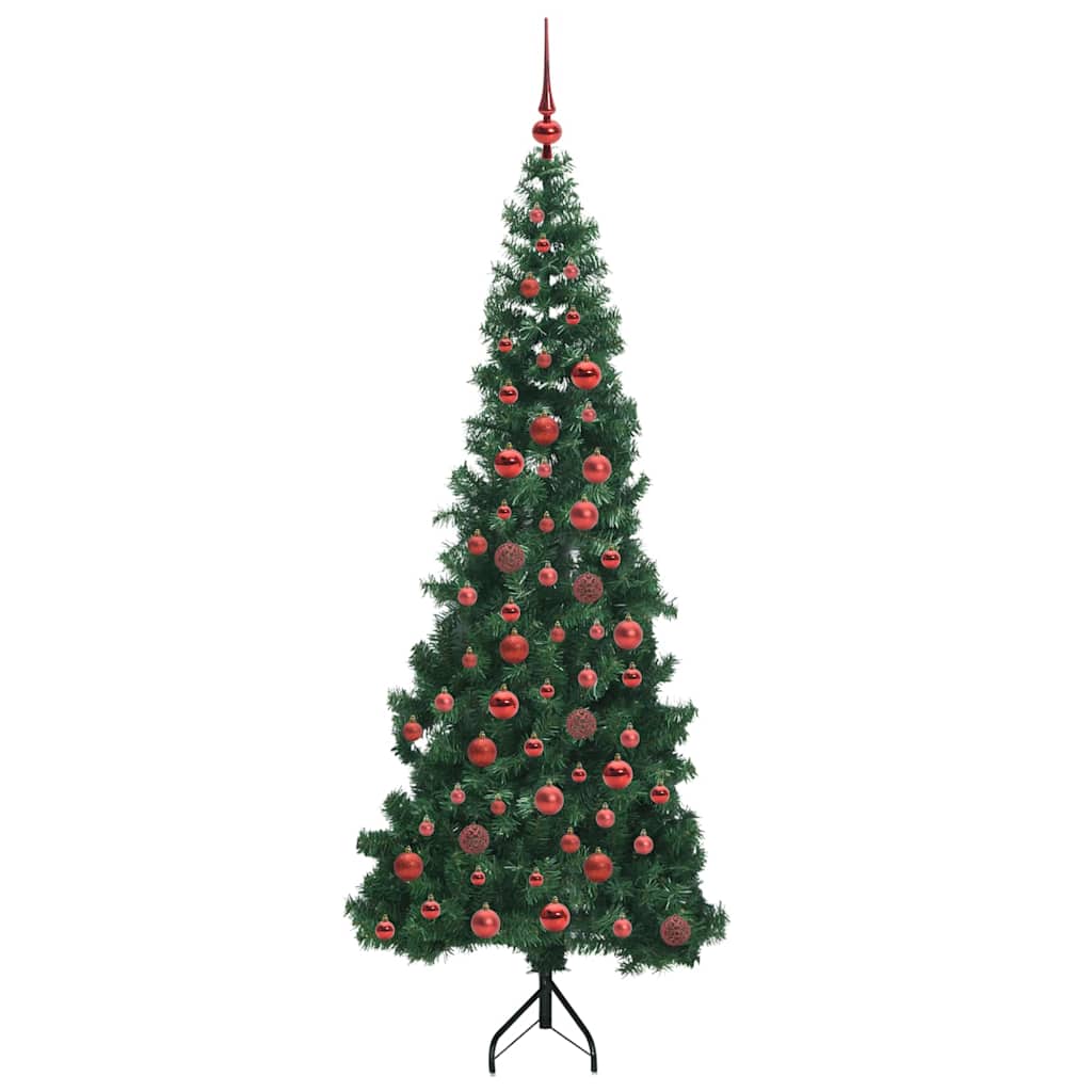 vidaXL Corner Artificial Christmas Tree Green 180 cm PVC and Metal