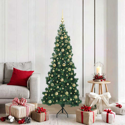 vidaXL Corner Artificial Christmas Tree Green 180 cm PVC and Metal