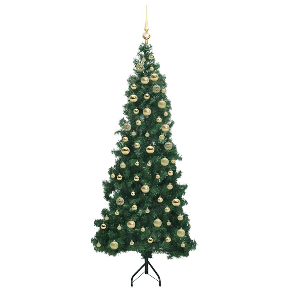vidaXL Corner Artificial Christmas Tree Green 180 cm PVC and Metal