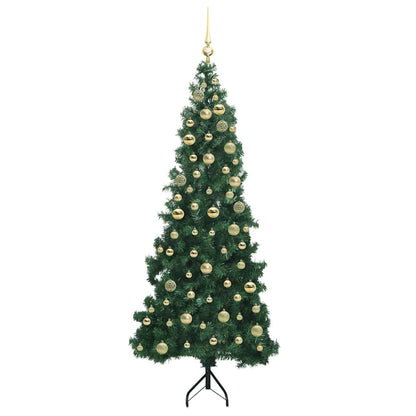 vidaXL Corner Artificial Christmas Tree Green 180 cm PVC and Metal