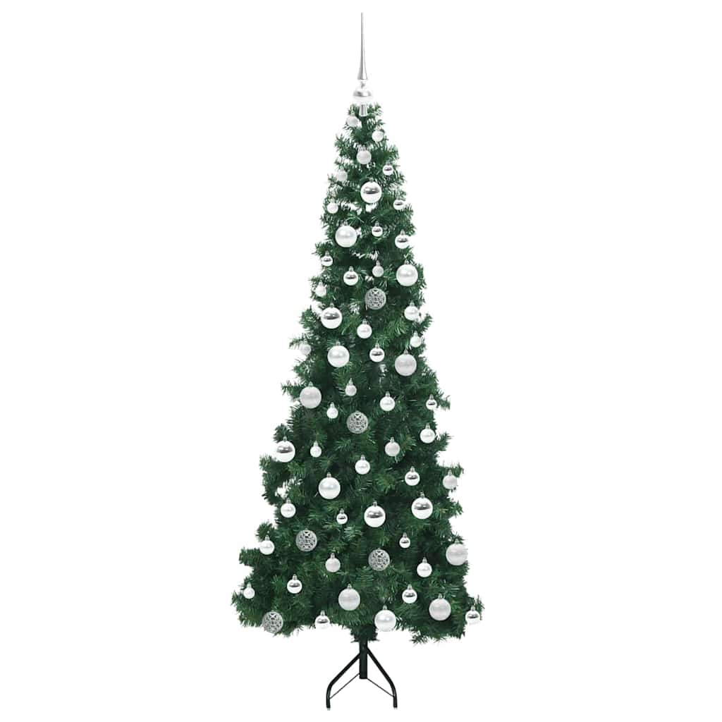 vidaXL Corner Artificial Christmas Tree Green 180 cm PVC and Metal