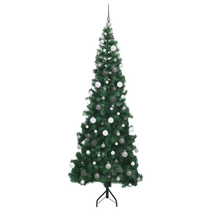 vidaXL Corner Artificial Christmas Tree Green 210 cm PVC and Metal