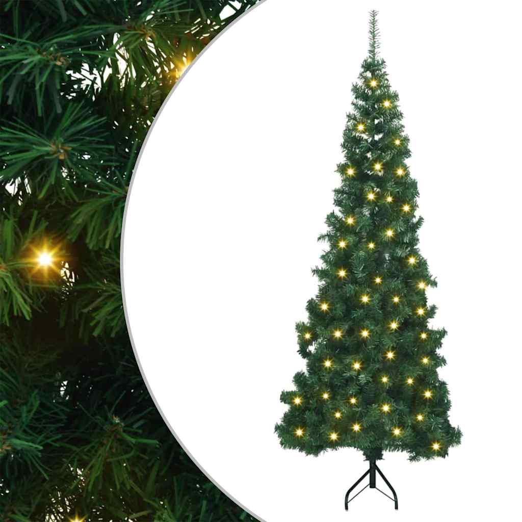vidaXL Corner Artificial Christmas Tree Green 240 cm PVC and Metal
