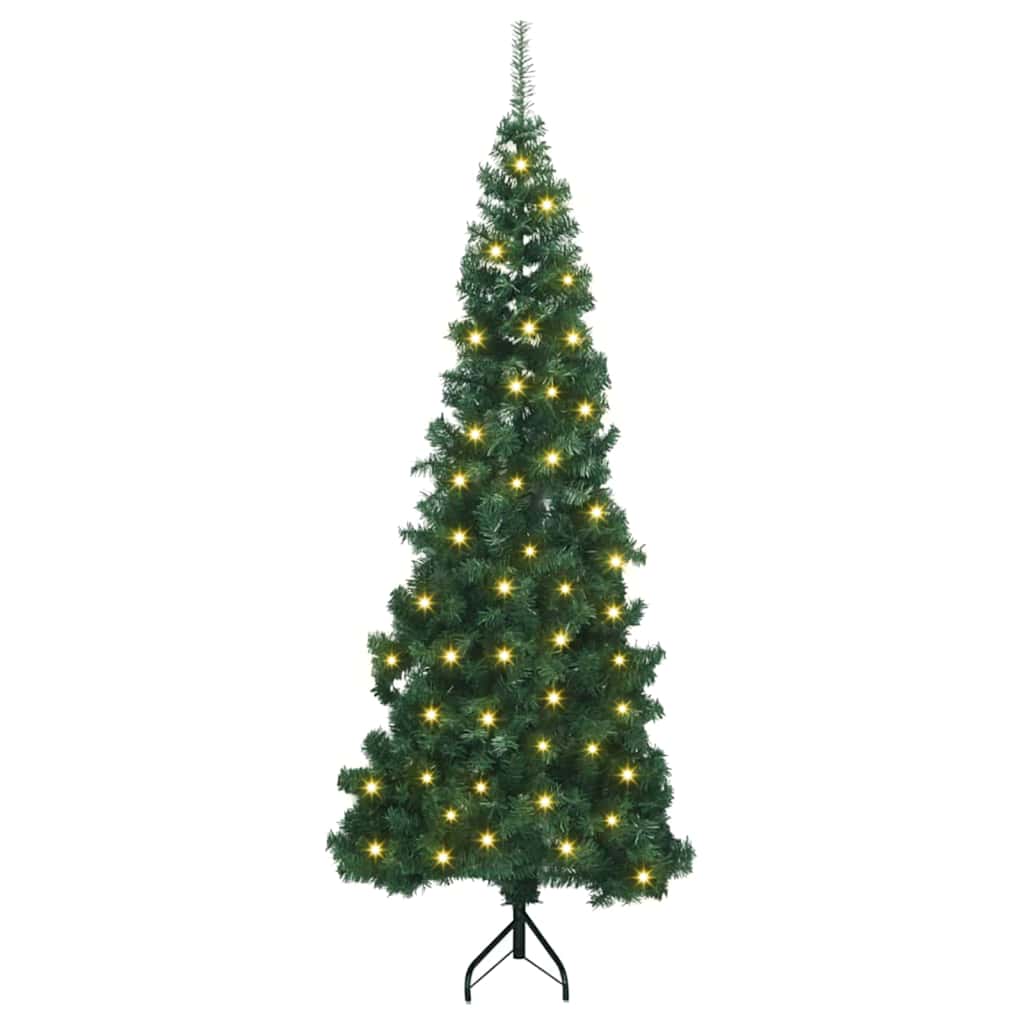 vidaXL Corner Artificial Christmas Tree Green 240 cm PVC and Metal