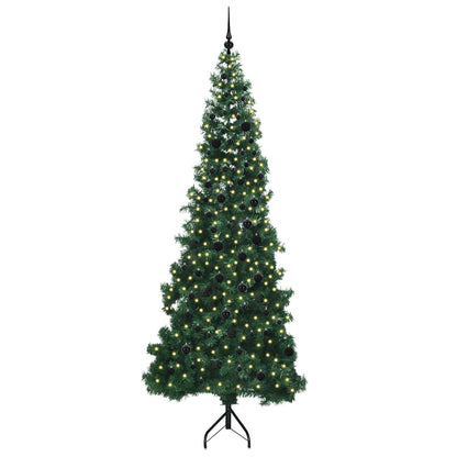 vidaXL Corner Artificial Christmas Tree Green 240 cm PVC and Metal