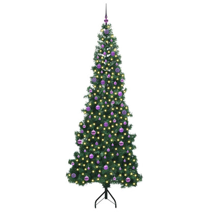 vidaXL Corner Artificial Christmas Tree Green 240 cm PVC and Metal