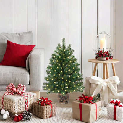 vidaXL Artificial Christmas Tree with 150 LEDs Green 75 cm PE and PVC
