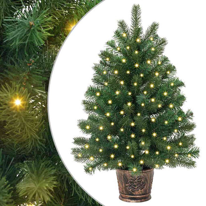 vidaXL Artificial Christmas Tree with 150 LEDs Green 75 cm PE and PVC