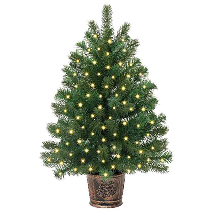 vidaXL Artificial Christmas Tree with 150 LEDs Green 75 cm PE and PVC