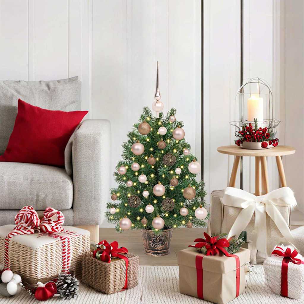 vidaXL Artificial Christmas Tree with 150 LEDs Green 75 cm PE and PVC