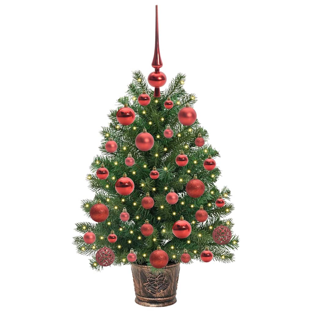 vidaXL Artificial Christmas Tree with 150 LEDs Green 75 cm PE and PVC