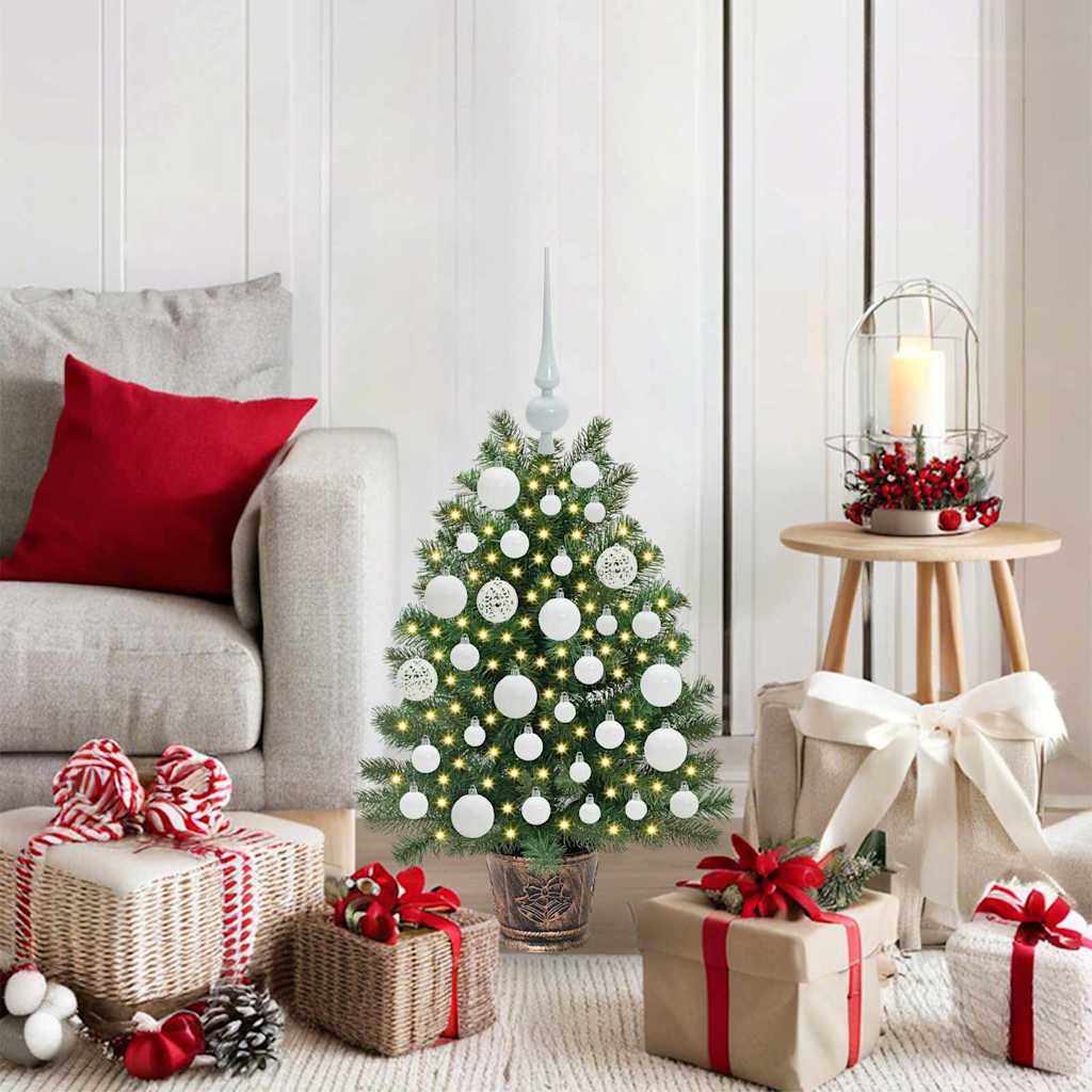 vidaXL Artificial Christmas Tree with 150 LEDs Green 75 cm PE and PVC