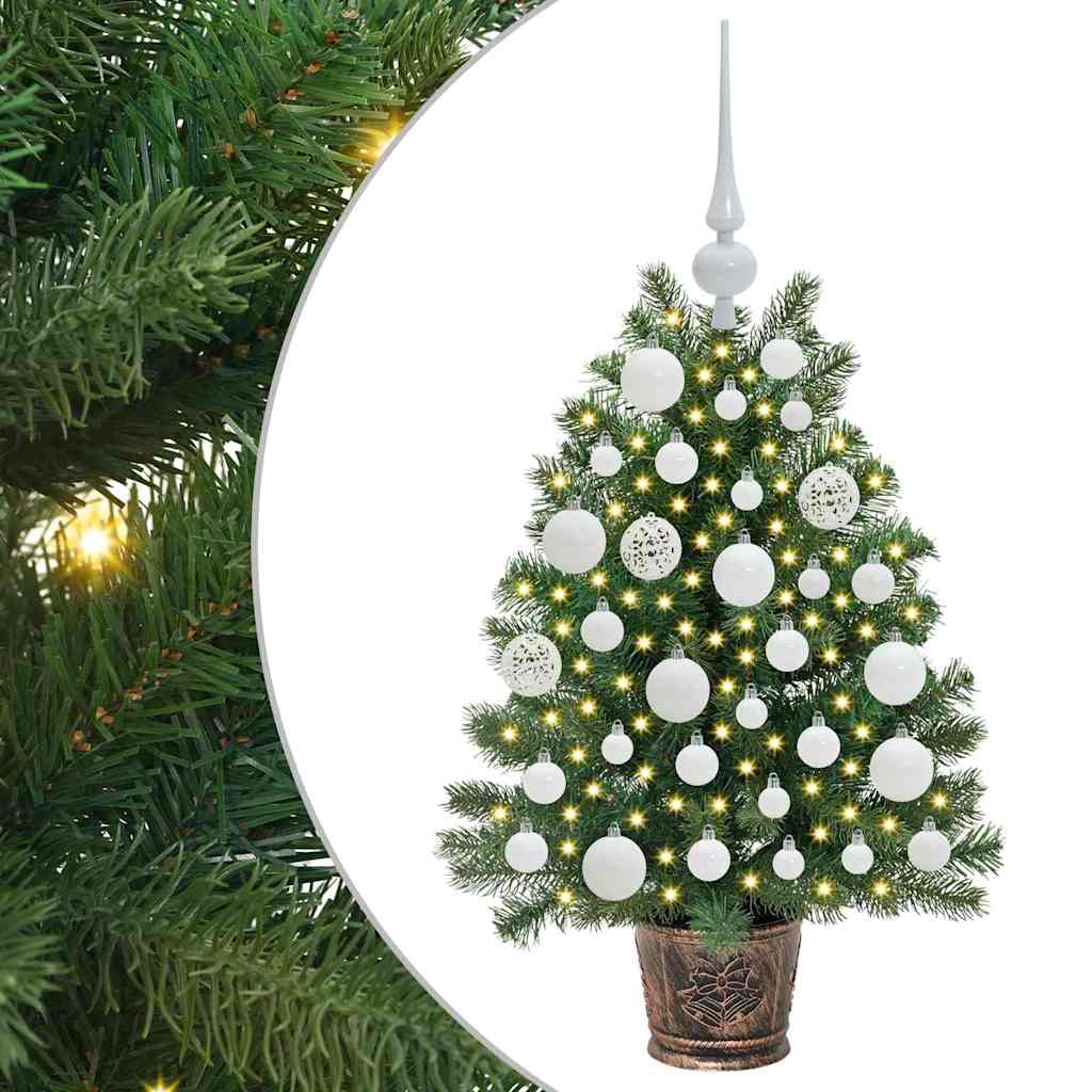vidaXL Artificial Christmas Tree with 150 LEDs Green 75 cm PE and PVC