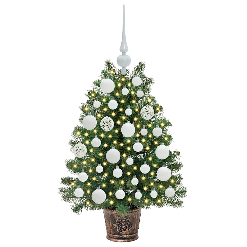 vidaXL Artificial Christmas Tree with 150 LEDs Green 75 cm PE and PVC
