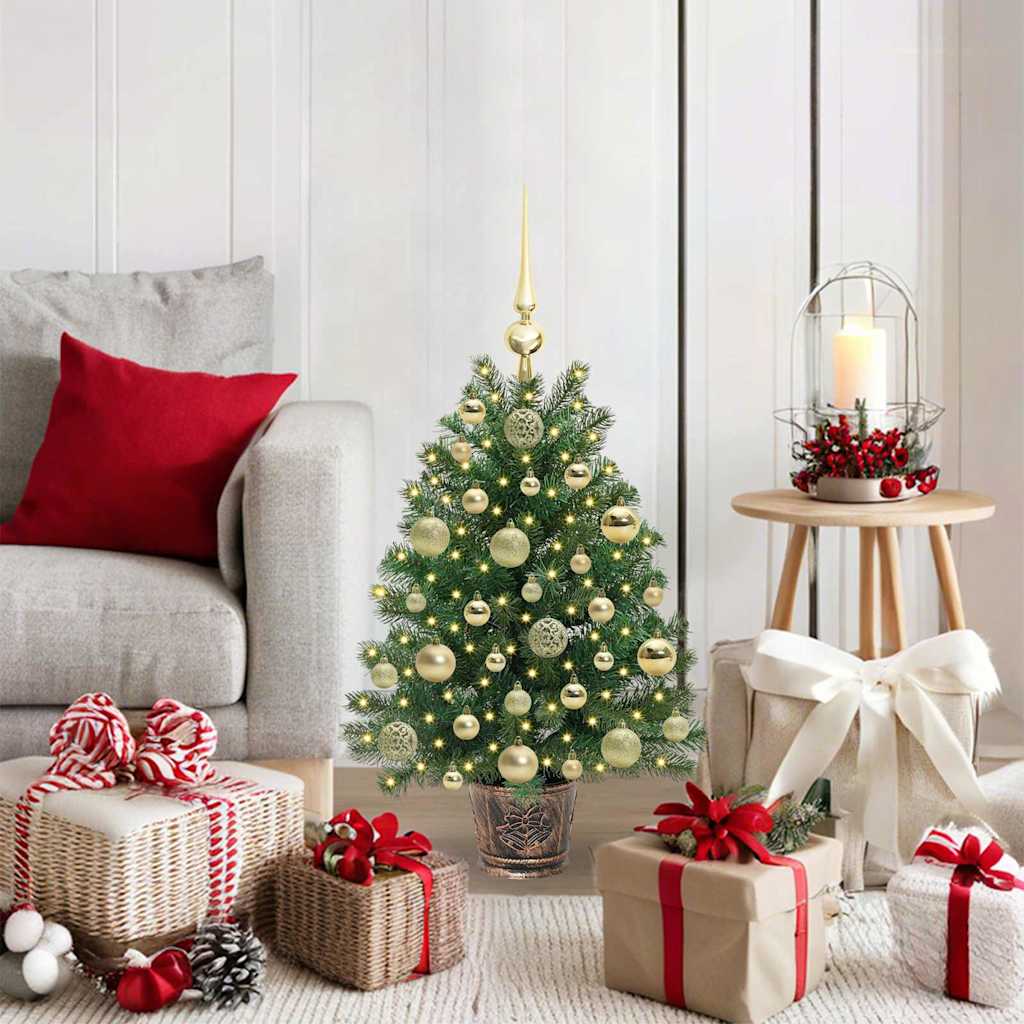 vidaXL Artificial Christmas Tree with 150 LEDs Green 75 cm PE and PVC