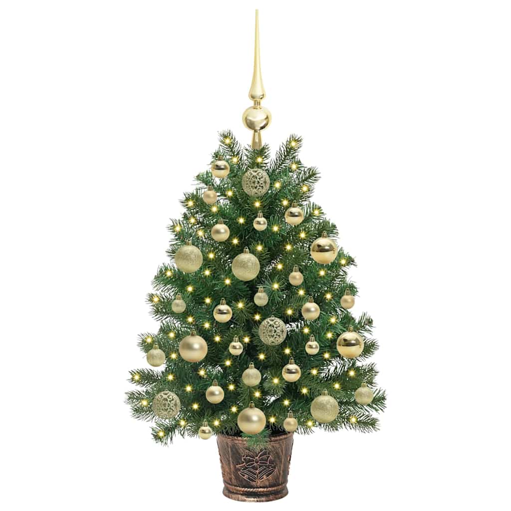 vidaXL Artificial Christmas Tree with 150 LEDs Green 75 cm PE and PVC