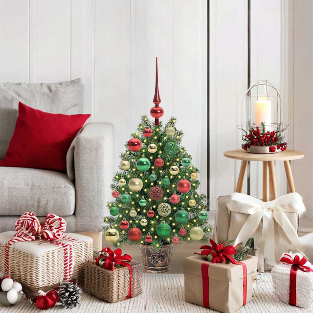 vidaXL Artificial Christmas Tree with 150 LEDs Green 75 cm PE and PVC