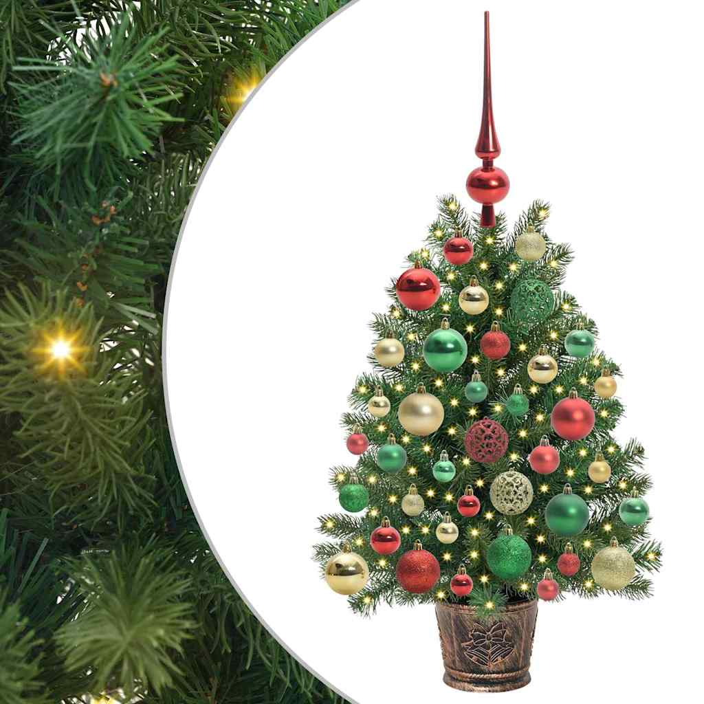 vidaXL Artificial Christmas Tree with 150 LEDs Green 75 cm PE and PVC