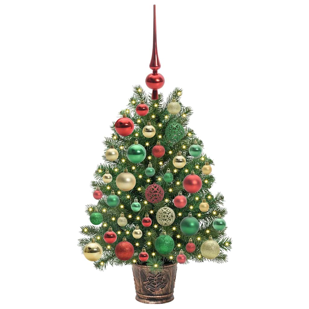 vidaXL Artificial Christmas Tree with 150 LEDs Green 75 cm PE and PVC