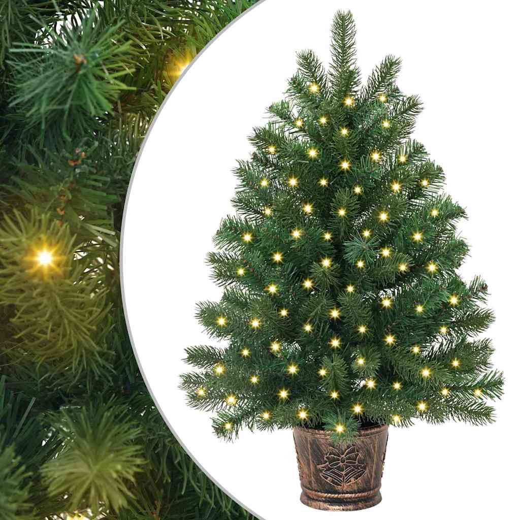 vidaXL Artificial Christmas Tree with 150 LEDs Green 95 cm PE and PVC