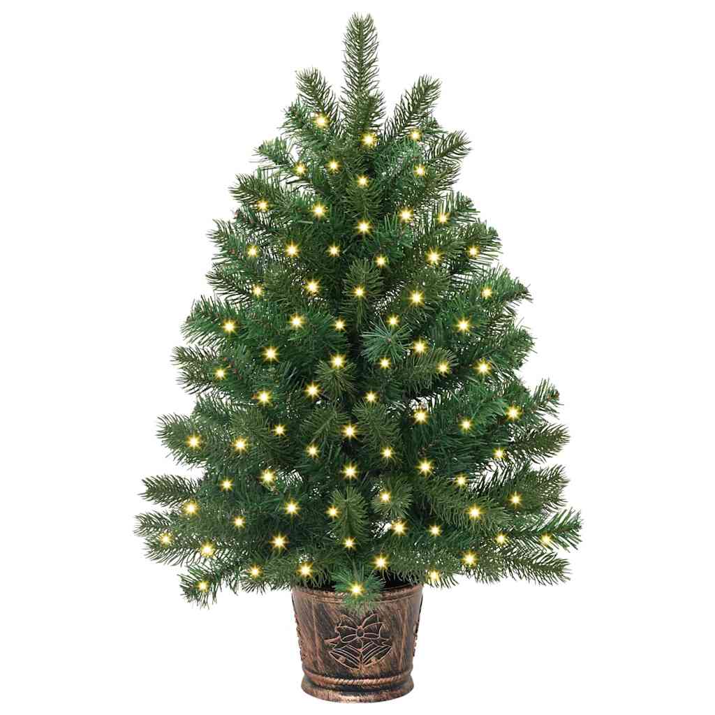 vidaXL Artificial Christmas Tree with 150 LEDs Green 95 cm PE and PVC